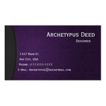 Violet on Grey Curves Business Card Style 4