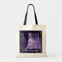 VIOLET PURPLE Bridesmaid Dresses Cotton Tote Bag