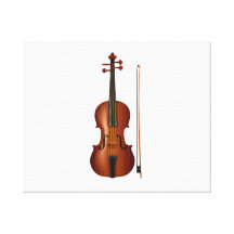 VIolin and bow realistic graphic Stretched Canvas Prints