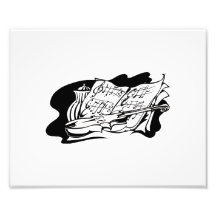 violin music jar still life outline.png photographic print