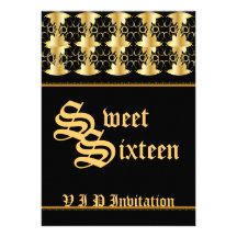 VIP Filigree Sweet Sixteen-Cust. Custom Invites