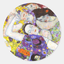 Virgin, Gustav Klimt Round Sticker