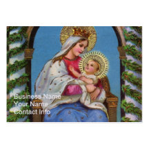Virgin Mary and Baby Jesus Business Card Templates