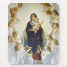 Virgin Mary and Jesus with angels Mousepads