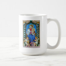 Virgin Mary, Angels and Baby Jesus Christmas Mug