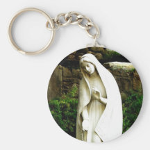 Virgin Mary Garden Statue Keychain