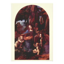 Virgin of the Rocks by Leonardo da Vinci Personalized Announcement