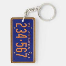 Virginia 1953 Vintage License Plate Keychain Rectangular Acrylic Keychains
