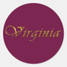 VIRGINIA Name Branded Personalised Gift Stickers