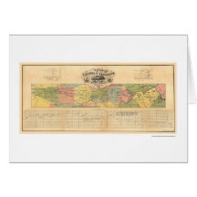 Virginia & Tennessee Railroad Map 1856 Greeting Card