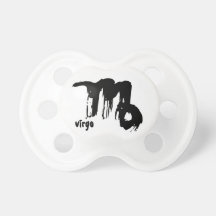 Virgo Black Zodiac Sign Pacifiers
