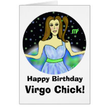 Virgo Chick Birthday Card