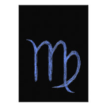 Virgo. Zodiac Astrological Sign. Blue. Personalised Announcements
