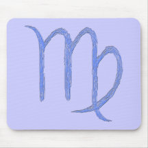 Virgo. Zodiac Astrological Sign. Blue. Mousemats