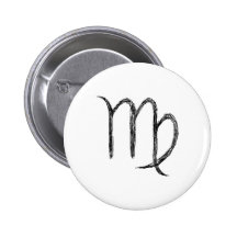 Virgo. Zodiac Astrological Sign. Button
