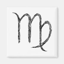 Virgo. Zodiac Astrological Sign. Refrigerator Magnet