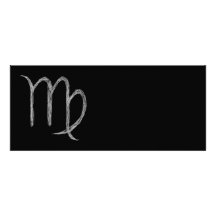 Virgo. Zodiac Astrology Sign. Black. Announcement