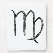 Virgo. Zodiac Astrology Sign. Black. Mouse Pads