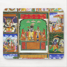 Vishnu in the centre of his ten avatars, Jaipur, R Mouse Pad