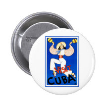 Visit Cuba Vintage Pinback Button