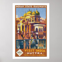 Visit India Muttra Posters