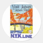 Visit Japan By Mail - N.Y.K. Lines Round Sticker