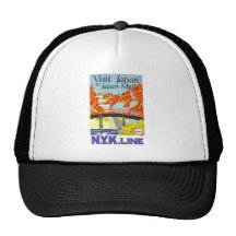 Visit Japan Vintage Travel Art Hat