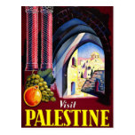 Visit Palestine Holy Land Vintage Travel Art Postcard