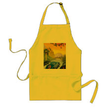 Visitez La Grece En Auto Retro Holiday Poster Aprons