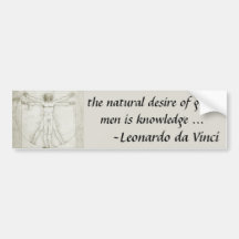 Vitruvian Man by Leonardo da Vinci, Renaissance Bumper Sticker