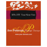 Vivid Red Pretty Gingko Bold Monogram flyers