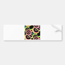 vivid retro circles rounds.jpg bumper sticker