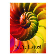 Vivid Seashell Swirly In Techno Colour Invite