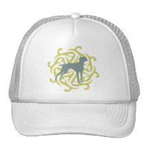 Vizsla Dog Design (lime & slate) Hats