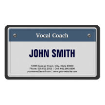 Vocal Coach Cool Car License Plate Business Card Template