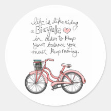 vol25 life is like riding a bicycle round stickers