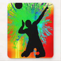 Volley Ball Service Fireworks Mousepads