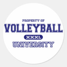 Volleyball University Round Stickers