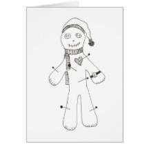 Voodoo Pincushion Greeting Card