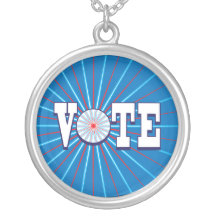 VOTE Blue Circle Necklace