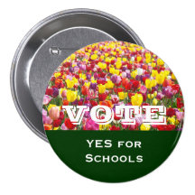 VOTE buttons Personalized YES for Schools Tulips