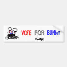 Vote For Bunny Bumper Sticker