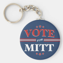 Vote For Mitt Romney Round (Blue) Keychain
