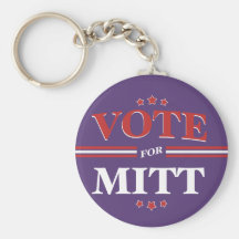 Vote For Mitt Romney Round (Purple) Keychains