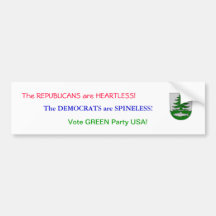 Vote Green Party USA Bumper Stickers