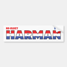 Vote Harman 2010 Elections Red White and Blue Bumper Stickers