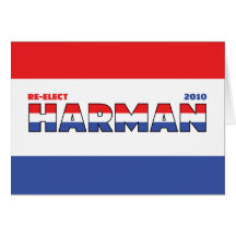 Vote Harman 2010 Elections Red White and Blue Greeting Cards