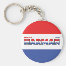Vote Harman 2010 Elections Red White and Blue Key Chain
