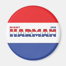 Vote Harman 2010 Elections Red White and Blue Magnet