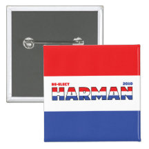Vote Harman 2010 Elections Red White and Blue Pin